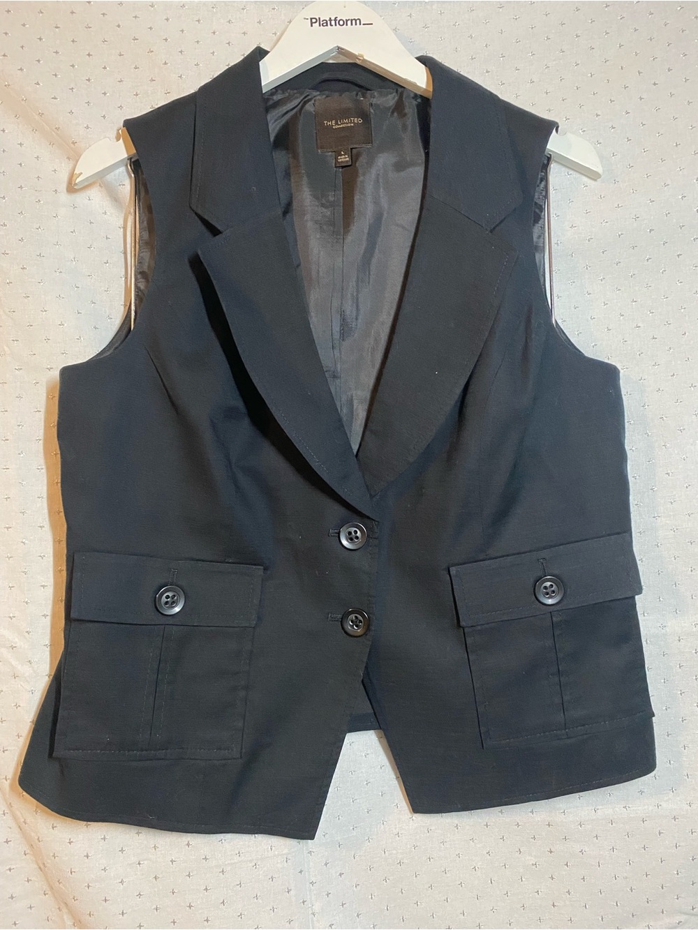 The Limited Black Sleeveless Tailored Vest
